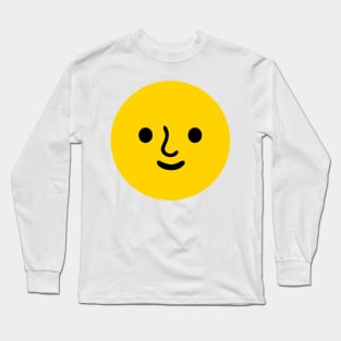 Happy Moon Face Emoticon Long Sleeve T-Shirt